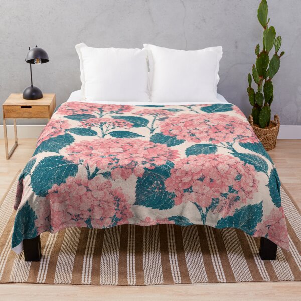 Item preview, Hydrangea Risograph Two Color Print Seamless Pattern designed and sold by Inkworksbyshery.