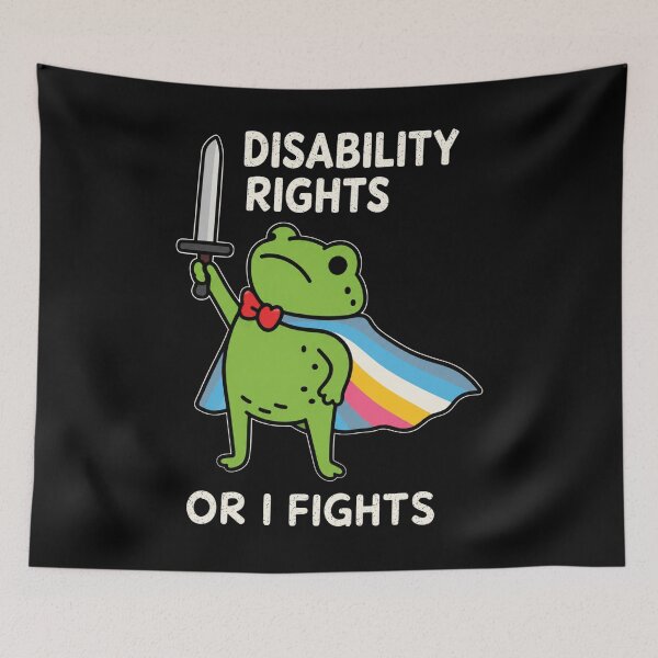 Item preview, Disability Rights or I Fights, Funny Frog Meme, Autism Awareness, Neurodiversity Pride Support designed and sold by RafaelScherer.