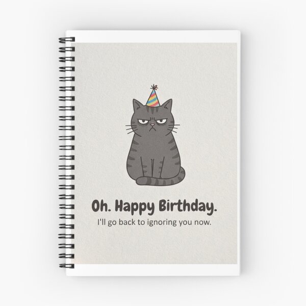 Item preview, Happy birthday  funny prank meme gift weird cat sarcastic satire cats kitten designed and sold by CheeseBlueprint.