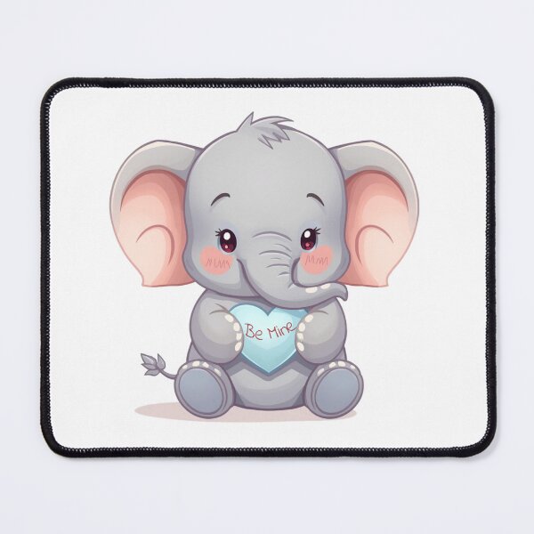 Item preview, Adorable Elephant Loves You "Be Mine" in Pastel Colors designed and sold by DigitfanStudio.