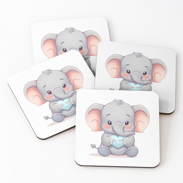 Item preview, Adorable Elephant Loves You "Be Mine" in Pastel Colors designed and sold by DigitfanStudio.
