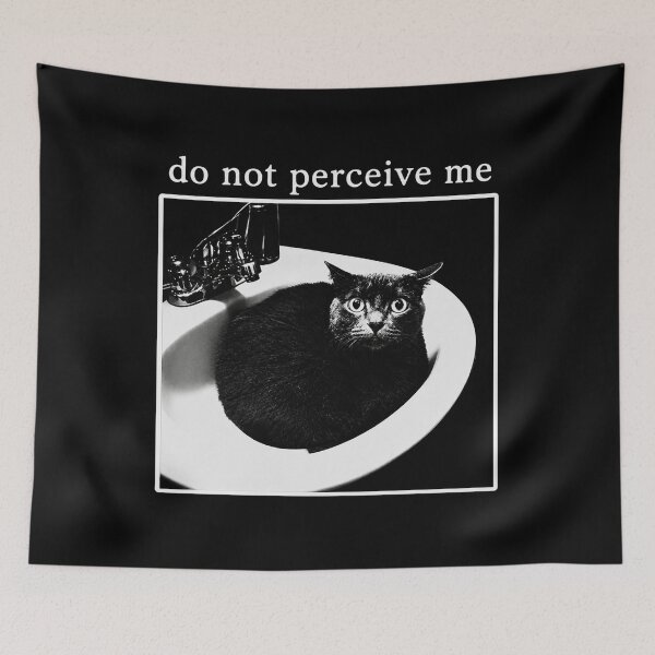 Item preview, Do Not Perceive Me, Funny Cat Meme ,Introvert, Black Cat, Quirky Cat Lover designed and sold by RafaelScherer.
