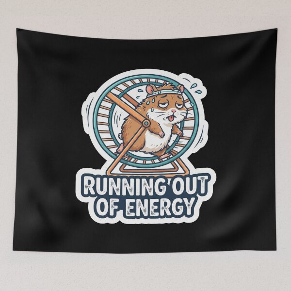 Item preview, Tired Hamster Running Out Of Energy designed and sold by Owcomm.