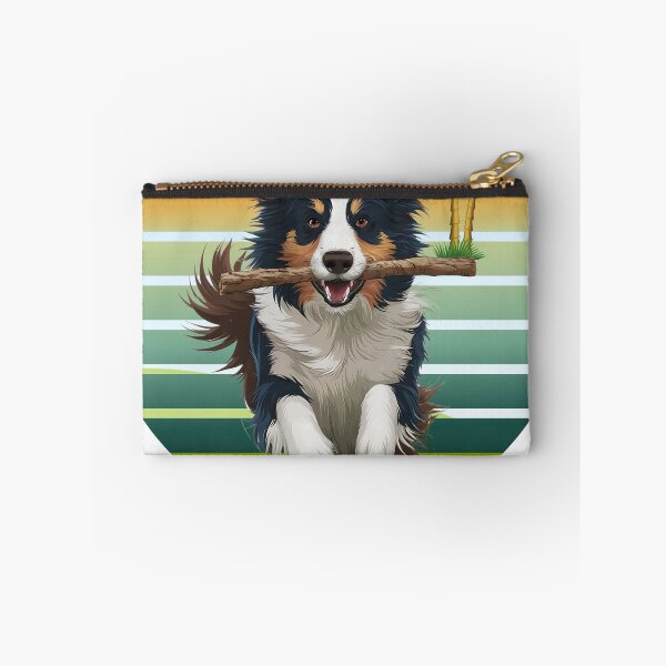 Item preview, Border Collie Stick Catch Retro Sunset Design designed and sold by EcilStudio.