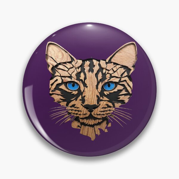 Item preview, Blue Eyes Wooden Cat Portrait designed and sold by TitiaDesign.