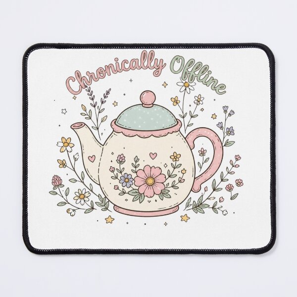 Item preview, Chronically Offline Cute Retro Teapot Wildflowers T-Shirt designed and sold by NikaRka.