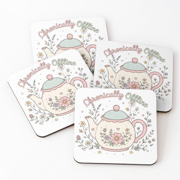 Item preview, Chronically Offline Cute Retro Teapot Wildflowers T-Shirt designed and sold by NikaRka.