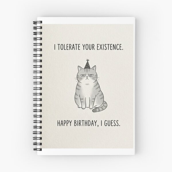 Item preview, Happy birthday  funny prank meme gift weird cat sarcastic satire cats kitten designed and sold by CheeseBlueprint.