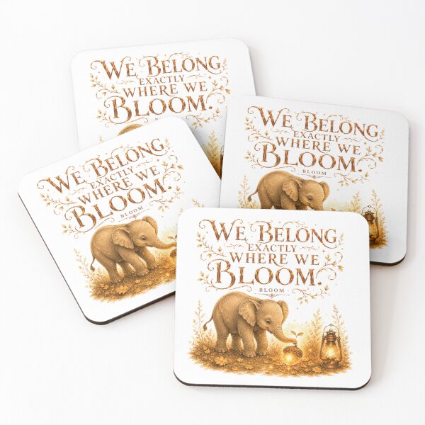 Item preview, We Belong Exactly Where We Bloom Vintage Elephant Self Growth designed and sold by AQUILAKREO.