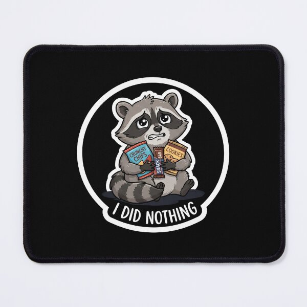 Item preview, Cute Guilty Raccoon Holding Many Snacks designed and sold by Owcomm.