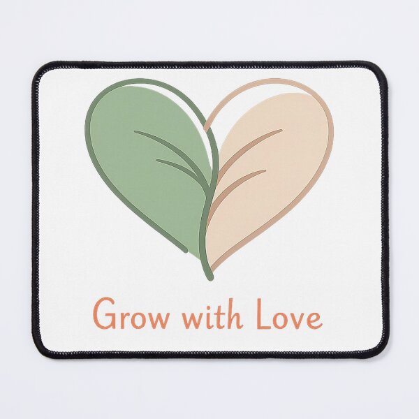 Item preview, Grow With Love Minimalist Heart Leaf Botanical Art designed and sold by SnazzyStudio1 .