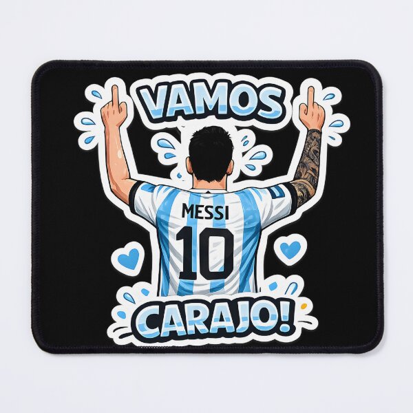Item preview, Vamos Carajo Messi 10 – Argentina Football Fan Sticker designed and sold by KawaiiOrbit.