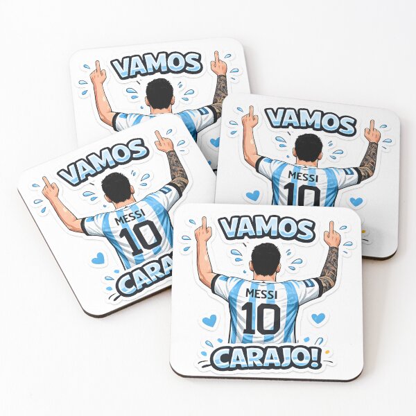 Item preview, Vamos Carajo Messi 10 – Argentina Football Fan Sticker designed and sold by KawaiiOrbit.