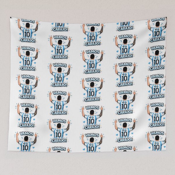 Item preview, Vamos Carajo Messi 10 – Argentina Football Fan Sticker designed and sold by KawaiiOrbit.
