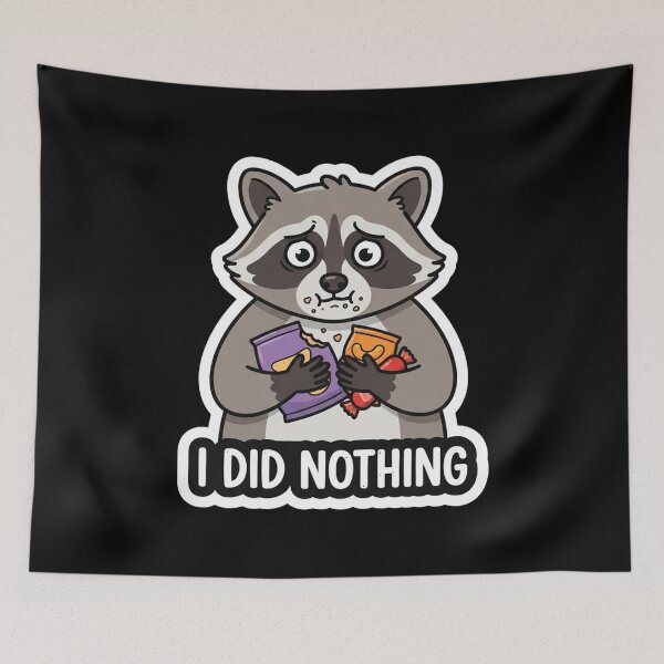 Item preview, Guilty Raccoon Eating All The Snacks designed and sold by Owcomm.