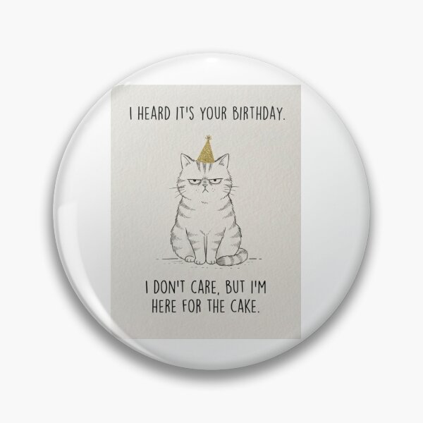 Item preview, Happy birthday  funny prank meme gift weird cat sarcastic satire cats kitten designed and sold by CheeseBlueprint.