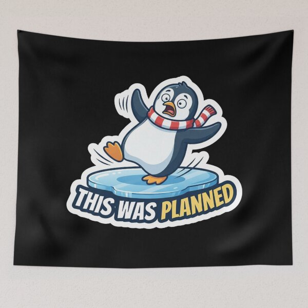 Item preview, Funny Penguin Slipping On Ice Illustration designed and sold by Owcomm.