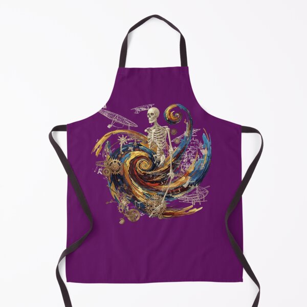 Item preview, Post Impressionist Impasto Swirl Skeleton Steampunk Blueprint Illustration designed and sold by Exquisite Design Studio „Paculówka”.