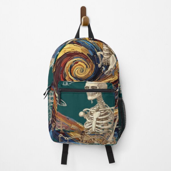 Item preview, Post Impressionist Impasto Swirl Skeleton Steampunk Blueprint Illustration designed and sold by Exquisite Design Studio „Paculówka”.