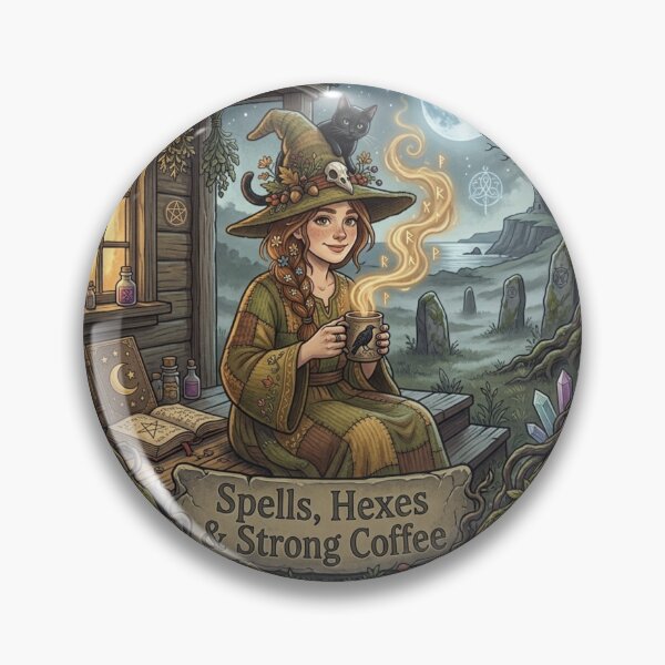 Item preview, Spells Hexes and Strong Coffee Witch designed and sold by Mousy-Art.