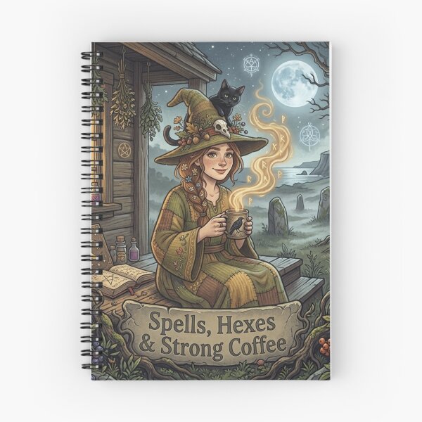 Item preview, Spells Hexes and Strong Coffee Witch designed and sold by Mousy-Art.