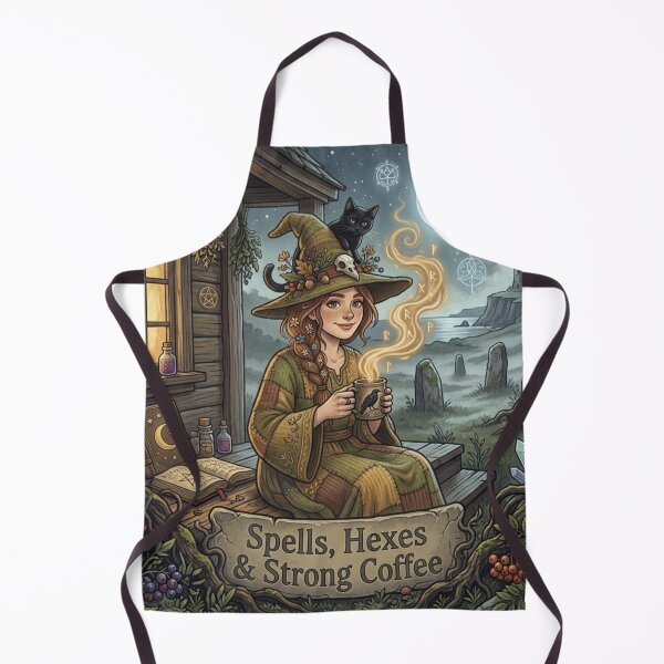 Item preview, Spells Hexes and Strong Coffee Witch designed and sold by Mousy-Art.