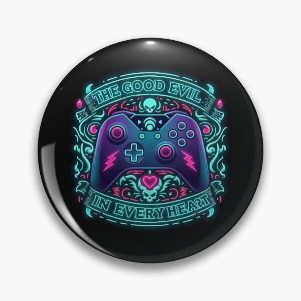 Item preview, Neon Gaming Controller Skull Heart designed and sold by Voodoo Store Paranormal Collections.