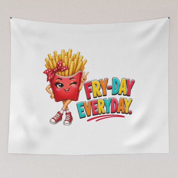 Item preview, Fry-Day Everyday Cute French Fries Cartoon Funny Fast Food Pun Kawaii Fries Character designed and sold by RoPrincess.