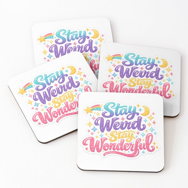 Item preview, Name: Stay Weird, Stay Wonderful – Cosmic Positivity Sticker designed and sold by Funky Fable studio.