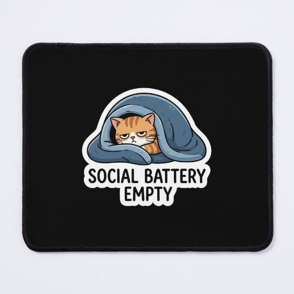 Item preview, Grumpy Orange Cat Social Battery Empty designed and sold by Owcomm.