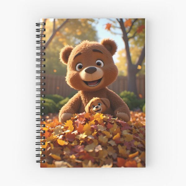 Item preview, Cute Teddy Bear and Puppy in Autumn Leaves Art designed and sold by Small-Cute-Bear.