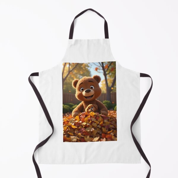 Item preview, Cute Teddy Bear and Puppy in Autumn Leaves Art designed and sold by Small-Cute-Bear.