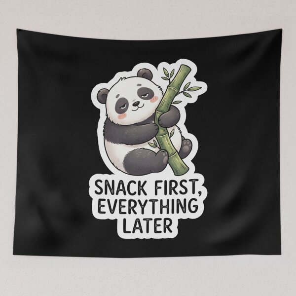 Item preview, Cute Sleepy Panda Snack First Motto designed and sold by Owcomm.