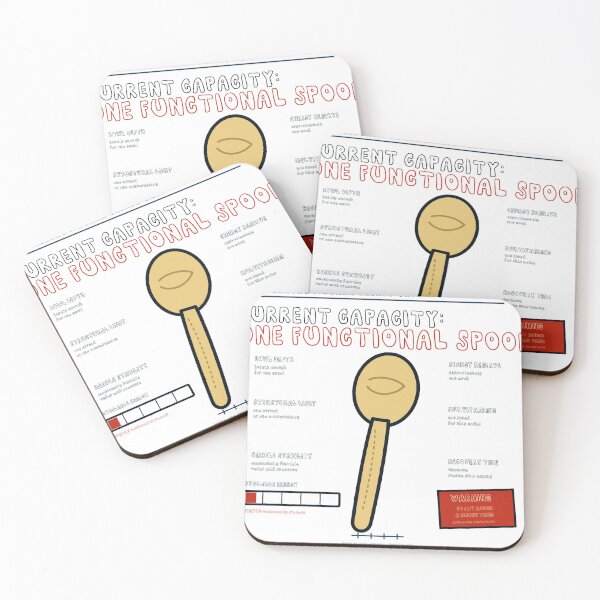 Item preview, Current Capacity: One Functional Spoon – Funny Energy Diagram Doodle designed and sold by WORN.THOUGHTS.