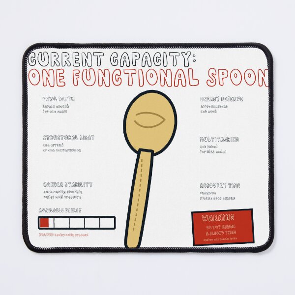 Item preview, Current Capacity: One Functional Spoon – Funny Energy Diagram Doodle designed and sold by FlamoArt.