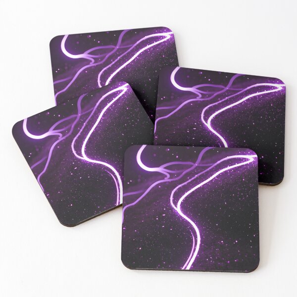 Item preview, Luxury Purple Neon Electric Waves - Cosmic Glitter Sand Art designed and sold by CuteSlothWorld.