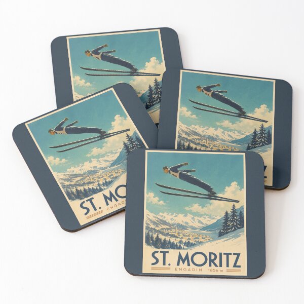 Item preview, Vintage St Moritz Poster designed and sold by GoodOldVintage.