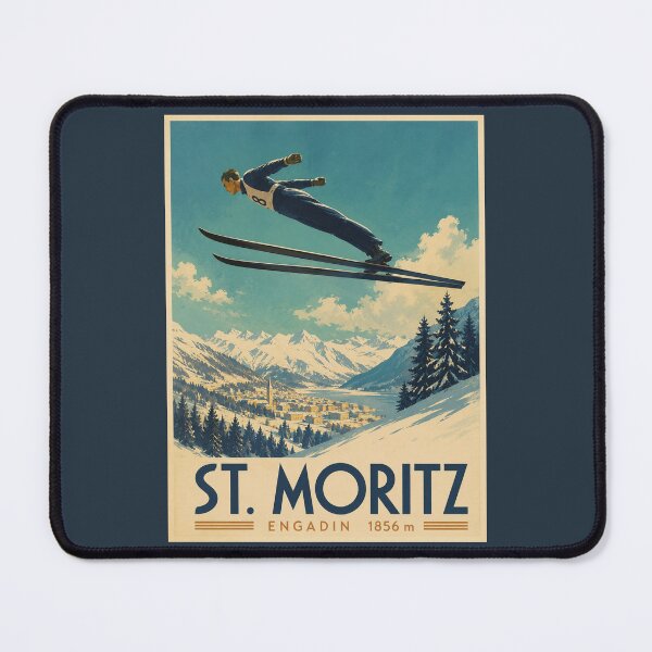 Item preview, Vintage St Moritz Poster designed and sold by GoodOldVintage.