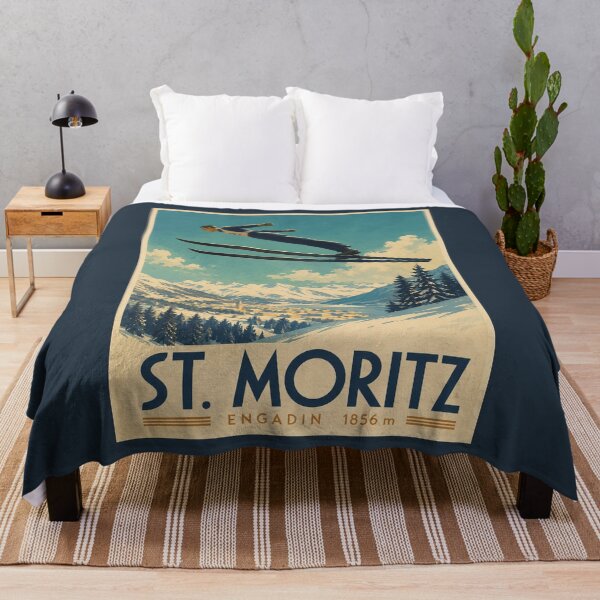 Item preview, Vintage St Moritz Poster designed and sold by GoodOldVintage.
