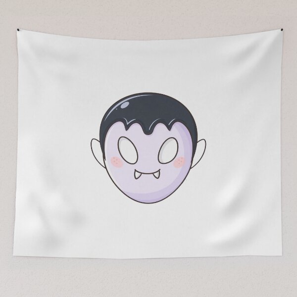 Item preview, Cute Kawaii Vampire Face Cartoon for Halloween Stickers, T-Shirts and Spooky Gifts designed and sold by OksArtStudio.