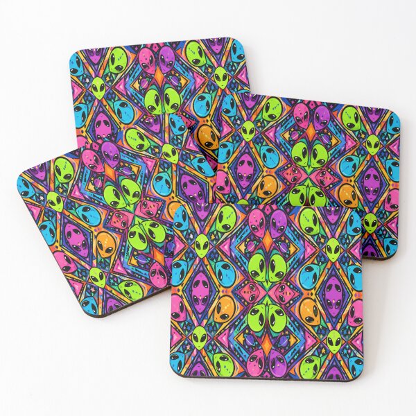Item preview, Neon kaleidoscope Aliens Pattern designed and sold by DazzleKitty.