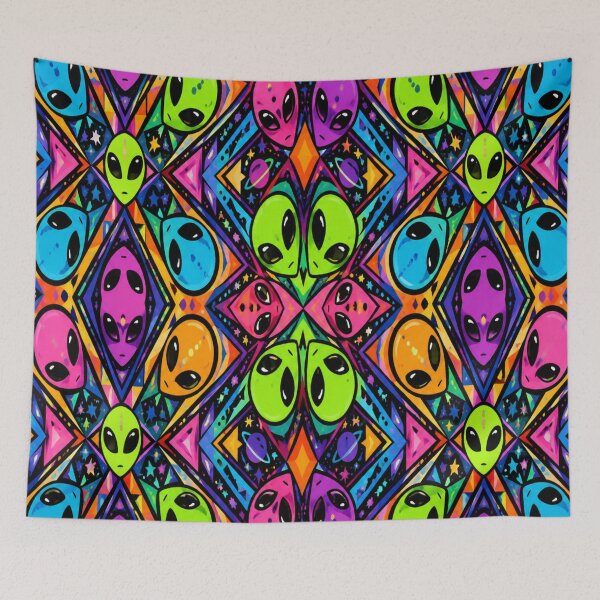 Item preview, Neon kaleidoscope Aliens Pattern designed and sold by DazzleKitty.