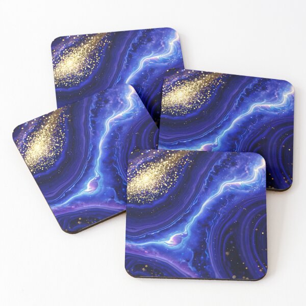Item preview, Cosmic Electric Horizon - Luxury Purple and Gold Fluid Art designed and sold by CuteSlothWorld.