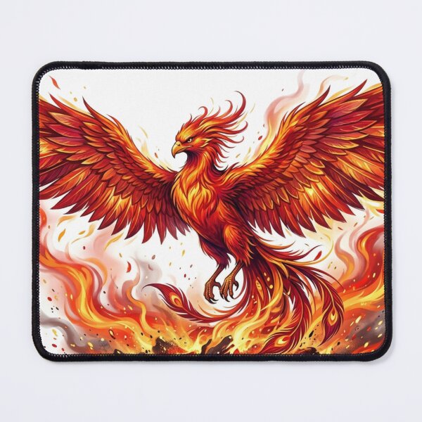 Item preview, Phoenix Bird | Magical Fire Bird | Fantasy Kawaii Illustration | Whimsical Mythical Bird Art | Fiery Wings Design designed and sold by ViniSArunStudio.