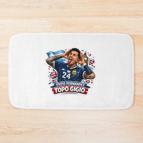 Item preview, Enzo Fernández Topo Gigio Celebration – Argentina Football Sticker designed and sold by KawaiiOrbit.