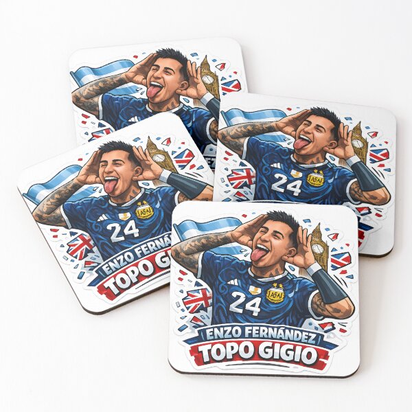 Item preview, Enzo Fernández Topo Gigio Celebration – Argentina Football Sticker designed and sold by KawaiiOrbit.