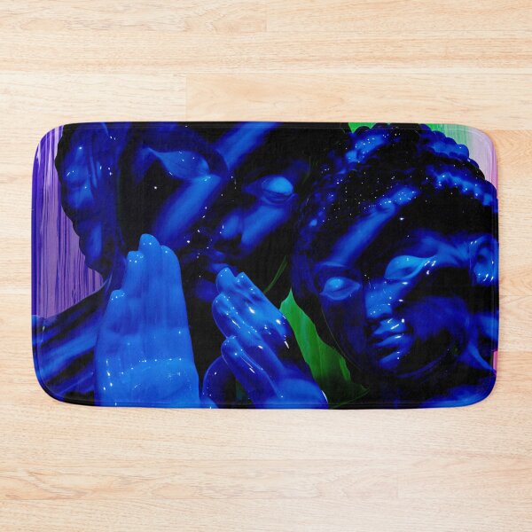 Item preview, Neon Blue Buddhas in Prayer designed and sold by bubblegoth.