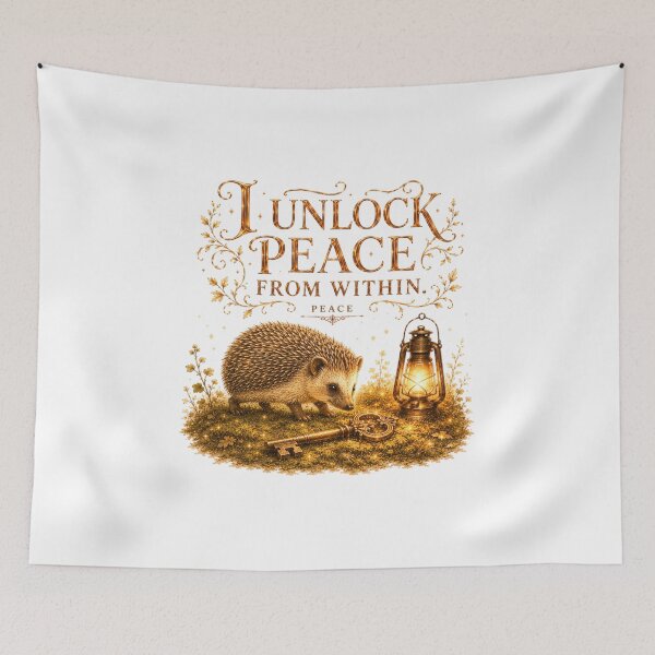 Item preview, I Unlock Peace From Within Vintage Hedgehog Inner Peace designed and sold by AQUILAKREO.