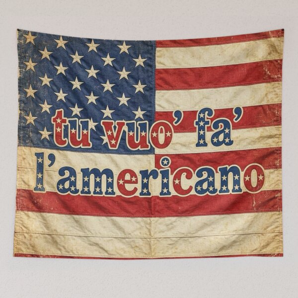 Item preview, Tu vuo fa l americano - Vintage Pop Art Meme designed and sold by ElvisVintagePosters.