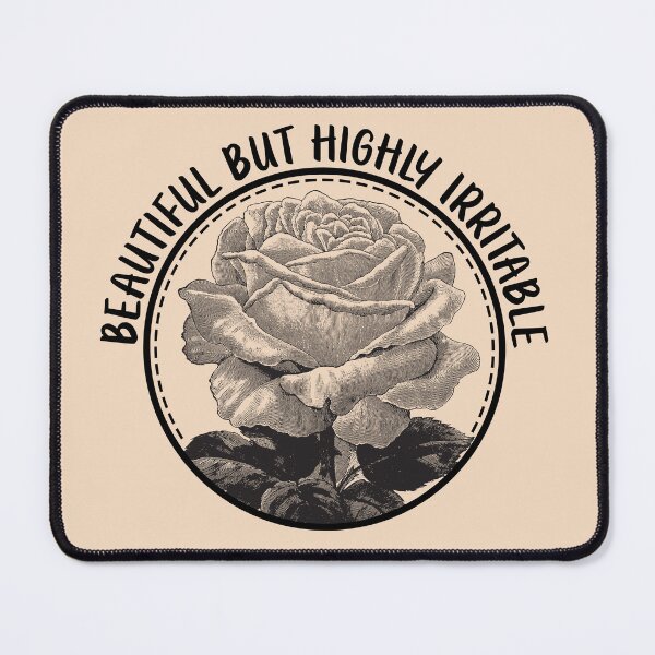 Item preview, Beautiful But Highly Irritable - Sarcastic Vintage Rose Badge designed and sold by the-Z3nith.